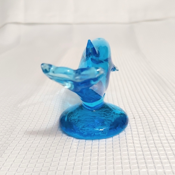 Ron Ray Signed 1996 Art Glass Dolphin Figurine Paperweight Blue - Picture 2 of 11